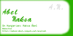 abel maksa business card