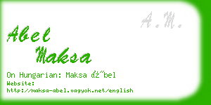 abel maksa business card